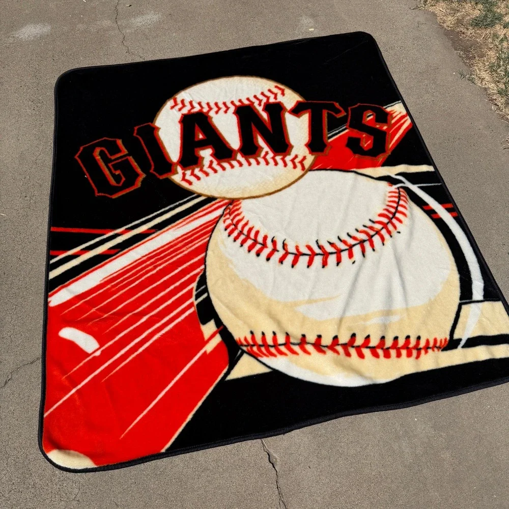 MLB San Francisco Giants Plush Fleece Throw Blanket Baseball Graphic 51x58